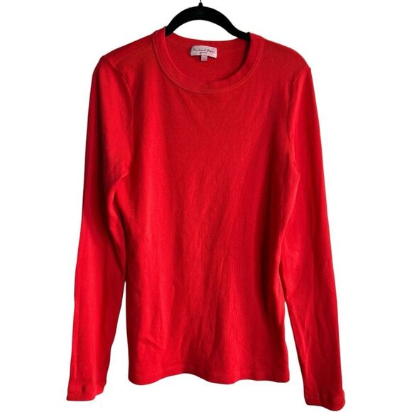 Michael Stars Legacy Supima Tee with Raw Edge Long Sleeve Women's Size L - Picture 1 of 9